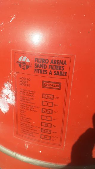 Filtro de arena para piscina