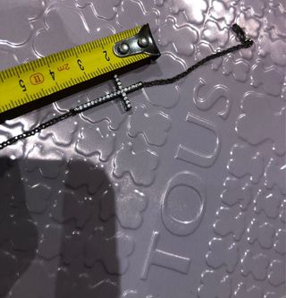 Pulsera cruz pedreria plata estilo Tous