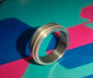 Anillo acero grande 19.8 mm plateado 