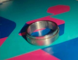 Anillo acero grande 19.8 mm plateado 