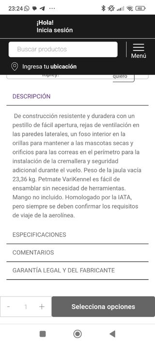 Jaula transportín XL Perros