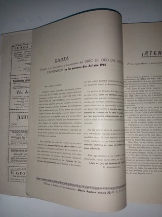 Libro de oro del instituto de carabineros de 1936