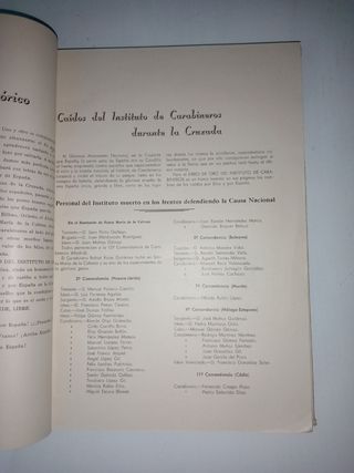 Libro de oro del instituto de carabineros de 1936