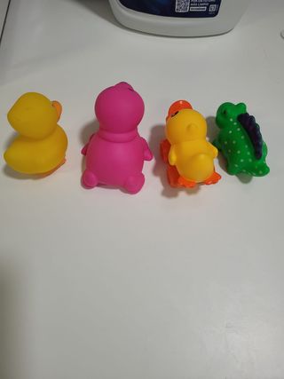 Lote juguetes baño: 5 animalitos de goma