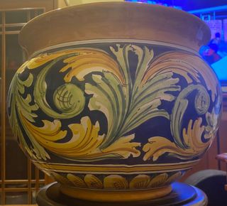 PORTAVASO CERAMICA CALTAGIRONE ORNATO MULTICOLOR