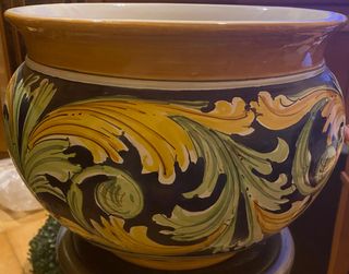 PORTAVASO CERAMICA CALTAGIRONE ORNATO MULTICOLOR