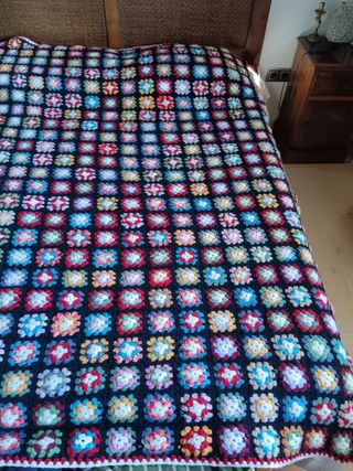 Colcha crochet lana