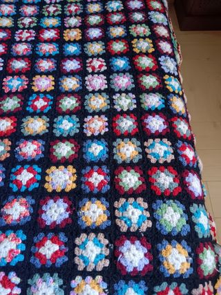 Colcha crochet lana
