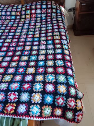 Colcha crochet lana