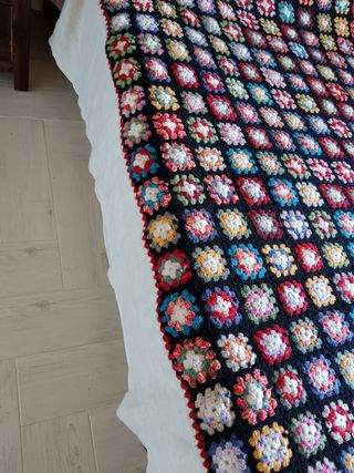 Colcha crochet lana