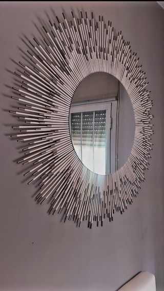 Espejo erizo blanco y gris XXL