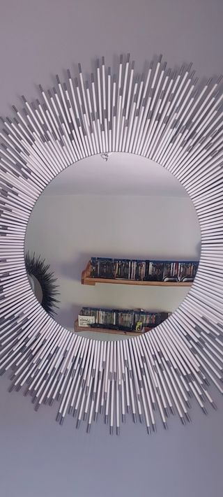 Espejo erizo blanco y gris XXL