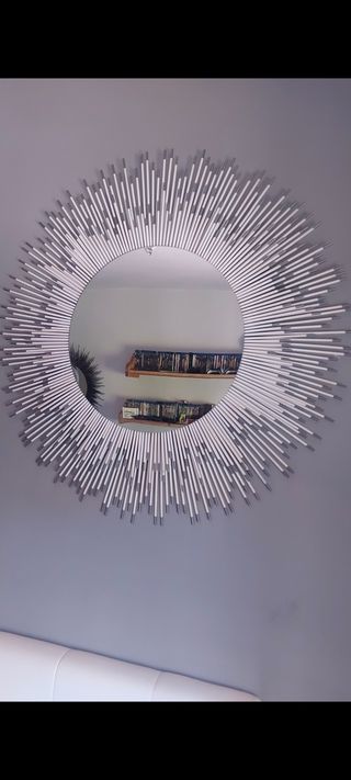 Espejo erizo blanco y gris XXL