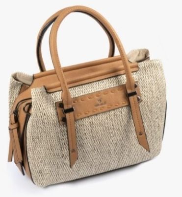 Bolso de mano rafia camel nuevo