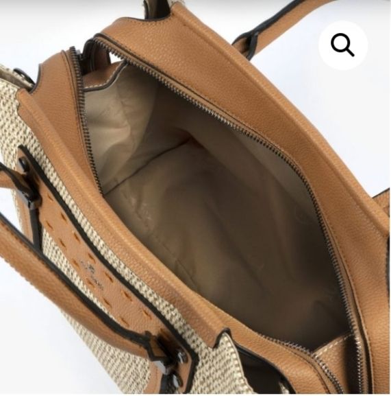 Bolso de mano rafia camel nuevo