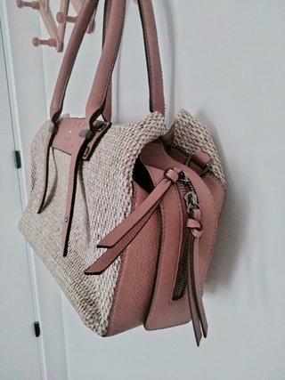 Bolso de mano rafia camel nuevo