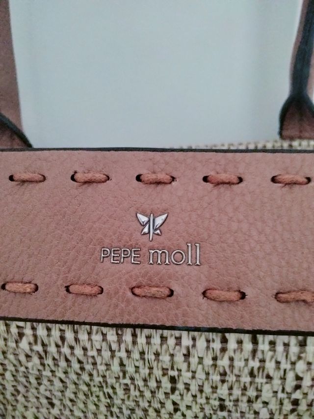Bolso de mano rafia camel nuevo