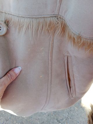 Abrigo piel sintética mujer talla M