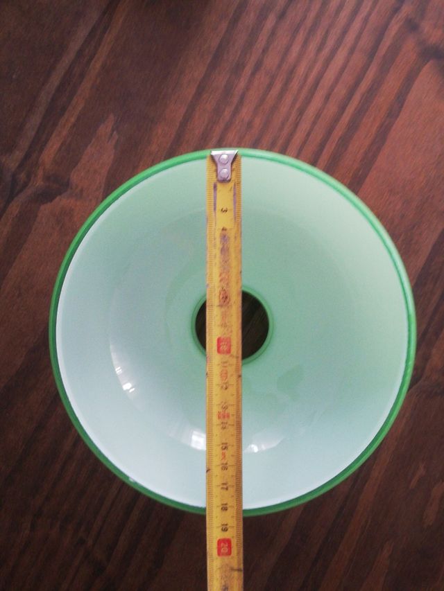 Tulipa lámpara opalina verde vintage