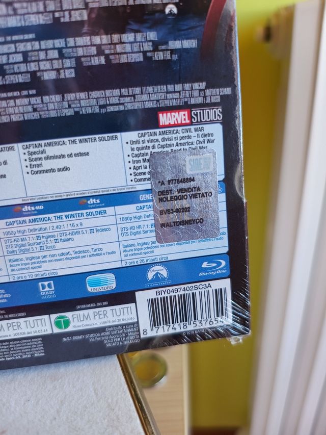 Cofanetto captain America  Blu-ray