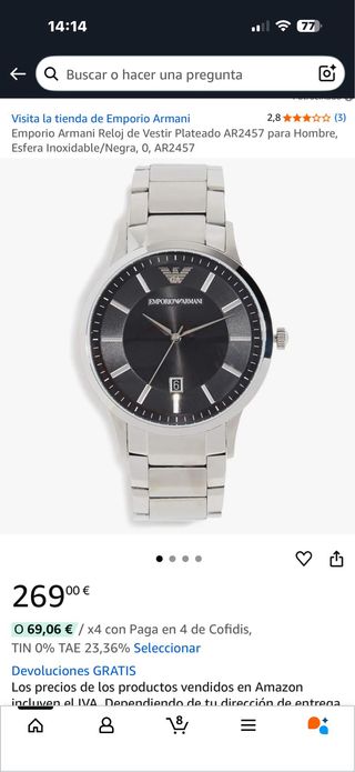 Reloj Emporio Armani hombre 