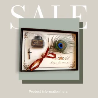 ✅SET PLUMA PAVO REAL MAGIC FEATHER PEN!