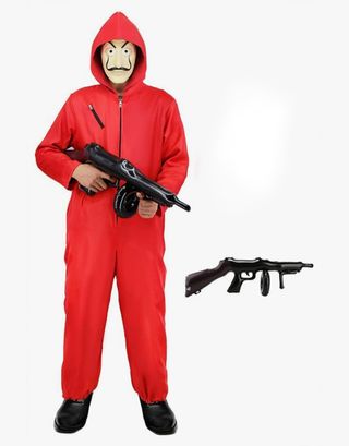 Disfraz La casa de papel Adulto + Rifle + Mascara