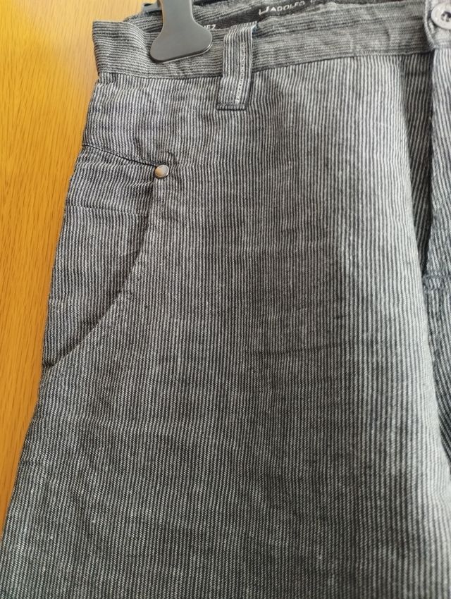 Pantalón fino rayas adolfo domgz. Hombre