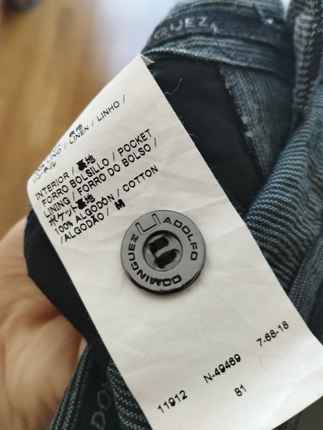 Pantalón fino rayas adolfo domgz. Hombre