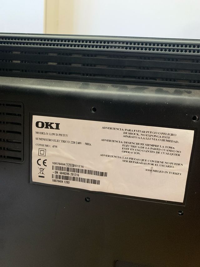 Monitor/TV OKI HD 19” con TDT y HDMI