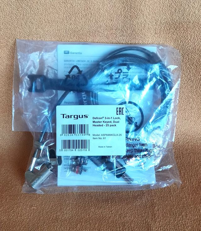 CABLE CANDADO PARA PORTATILES, MONITORES ETC. 