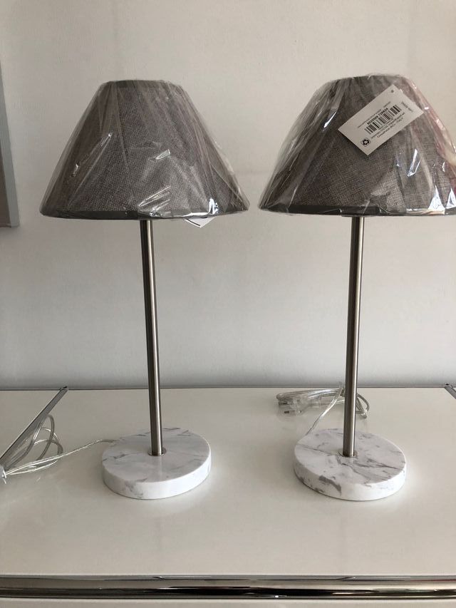 Coppia lampade da tavolo con paralume