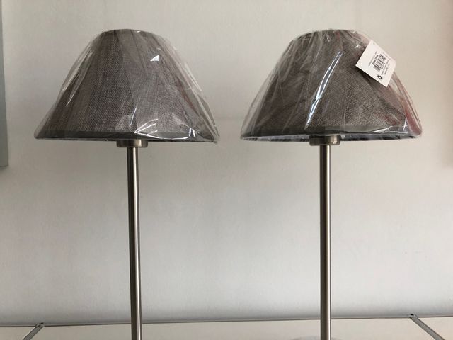 Coppia lampade da tavolo con paralume
