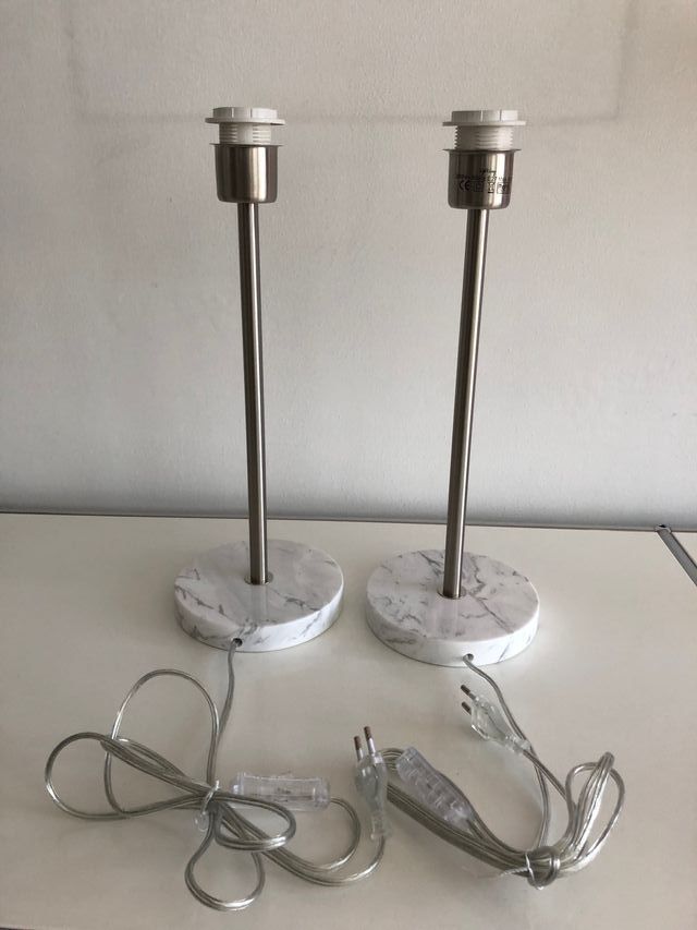 Coppia lampade da tavolo con paralume