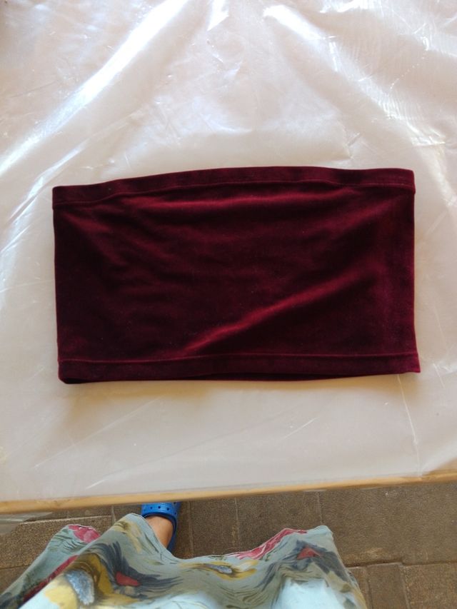 Top terciopelo granate