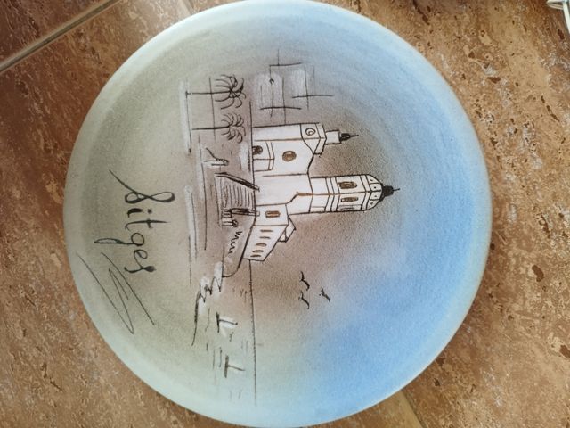 Platos cerámica ciudades decoración pare