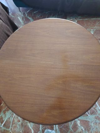 Mesa redonda extensible 1 metro. Madera de pino.