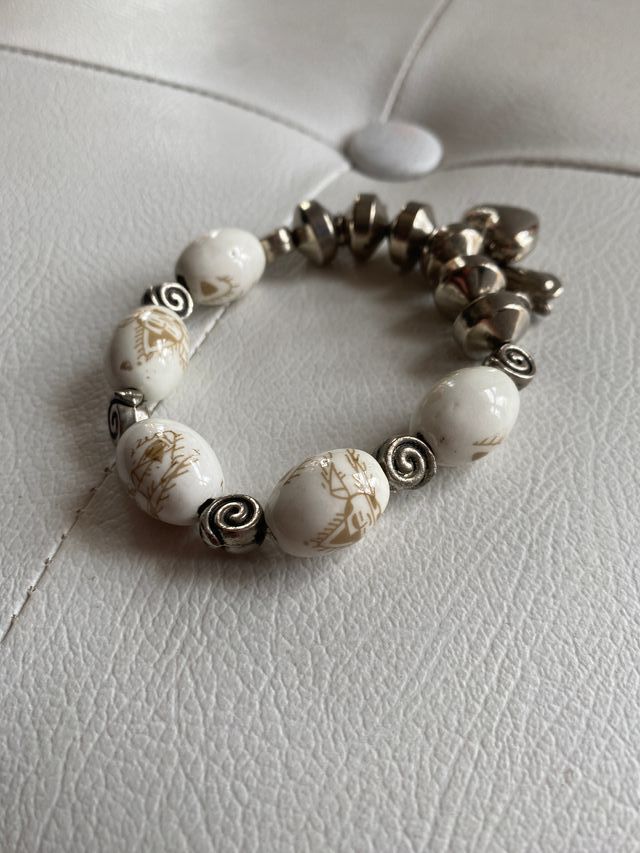 Bracciale donna elastico perle in ceramica charme
