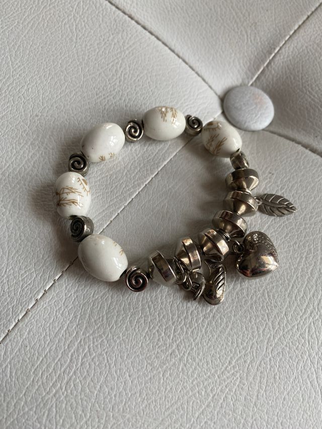 Bracciale donna elastico perle in ceramica charme