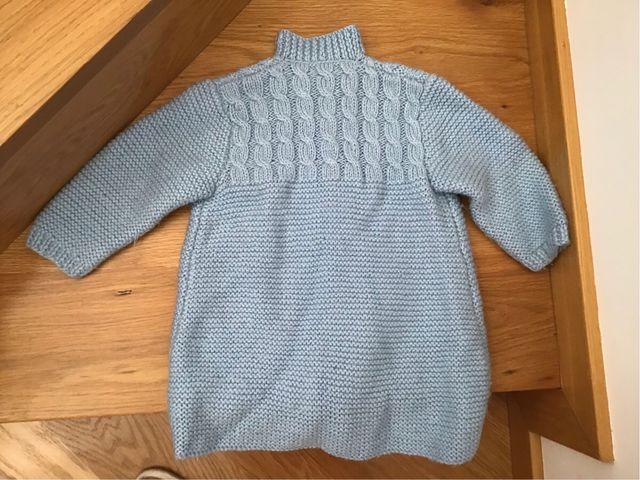 Abrigo de lana azul unisex 1-2 años