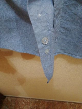 Camisa de hombre de manga larga azul 