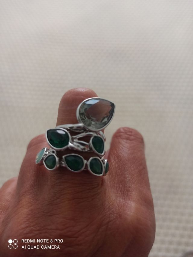 Anillos Swarovski Verde .Talla 52