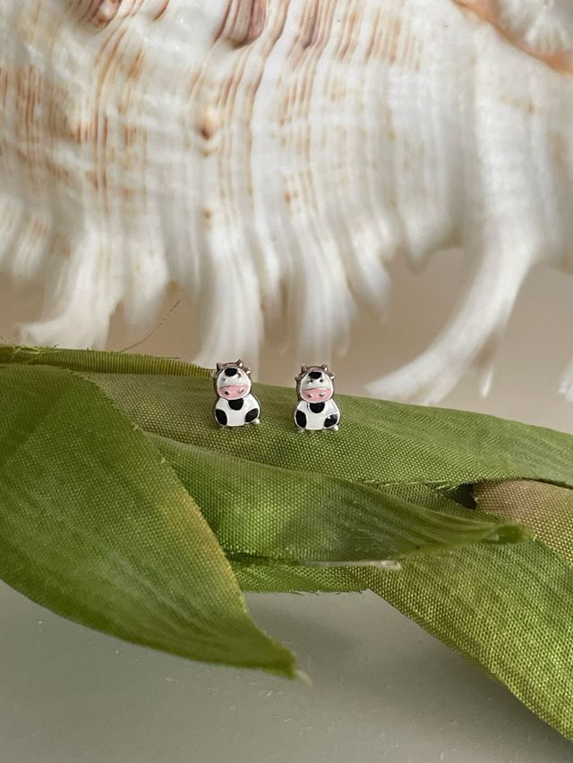 ORECCHINI IN ARGENTO CON MUCCA