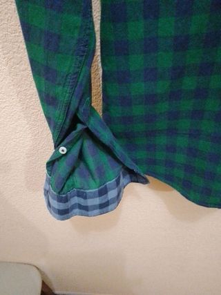 Camisa de hombre de manga larga cuadros 