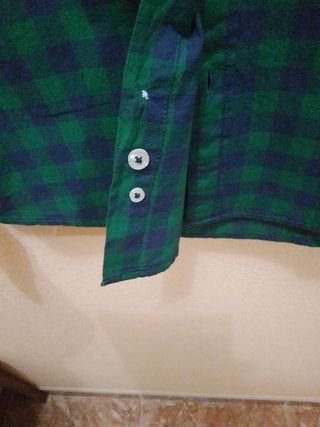 Camisa de hombre de manga larga cuadros 