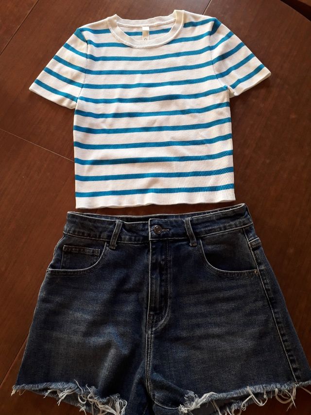 Set mini short e maglia crop top