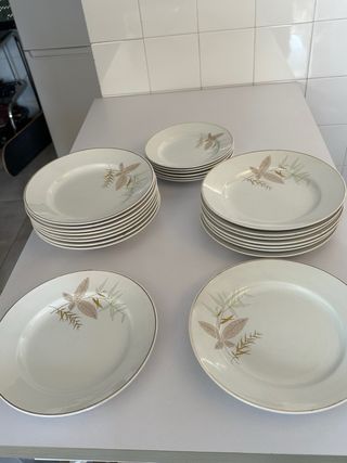 Vajilla casa san claudio con borde baño oro