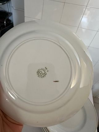 Vajilla casa san claudio con borde baño oro