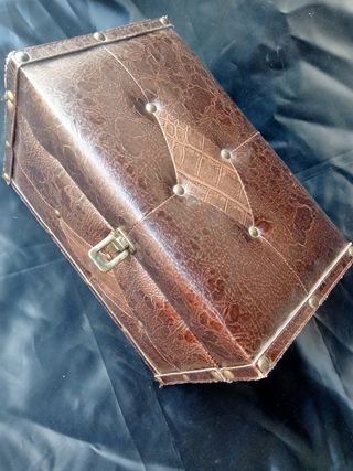 Cofre baúl antiguo Piel con asas laterales