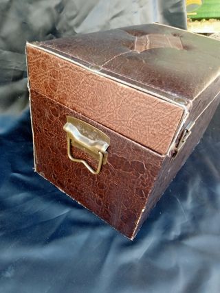 Cofre baúl antiguo Piel con asas laterales